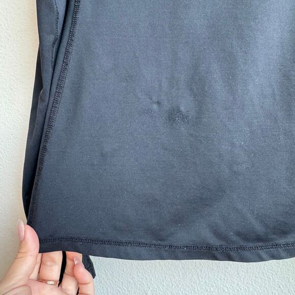 Lululemon Run Trail Fold Collar Long Sleeve Black Thumb Hole Size 8 Medium - Picture 2 of 8